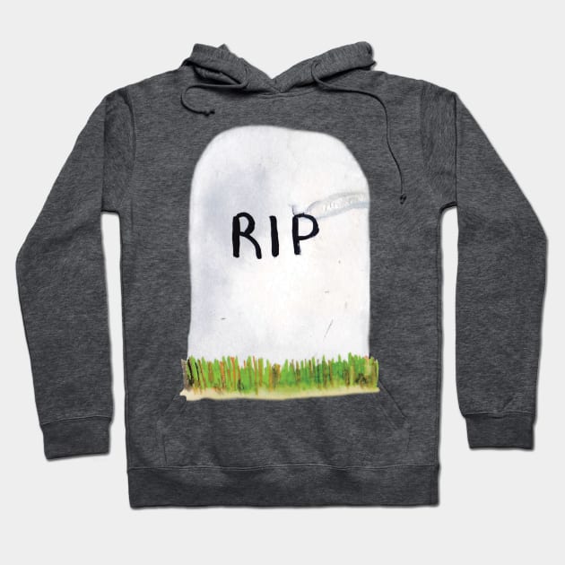 Watercolor Gravestone Hoodie by LMHDesigns